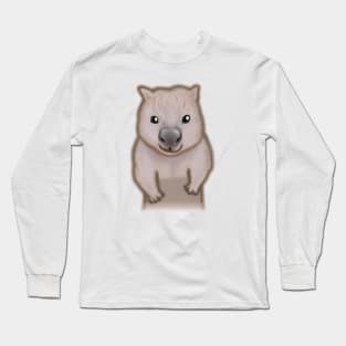 Cute Wombat Drawing Long Sleeve T-Shirt